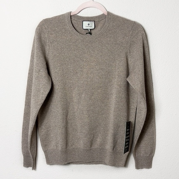 NWT Tuckernuck Lurex Metallic Wheat Cashmere Crewneck Pullover Sweater sz large - Picture 12 of 13